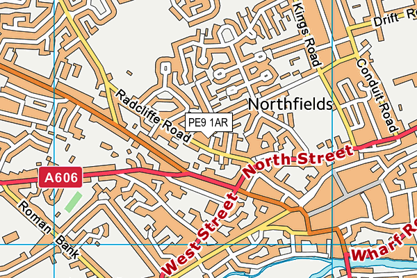 PE9 1AR map - OS VectorMap District (Ordnance Survey)