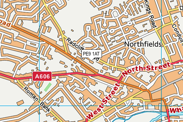 PE9 1AT map - OS VectorMap District (Ordnance Survey)