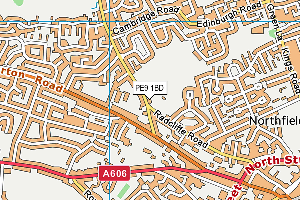 PE9 1BD map - OS VectorMap District (Ordnance Survey)