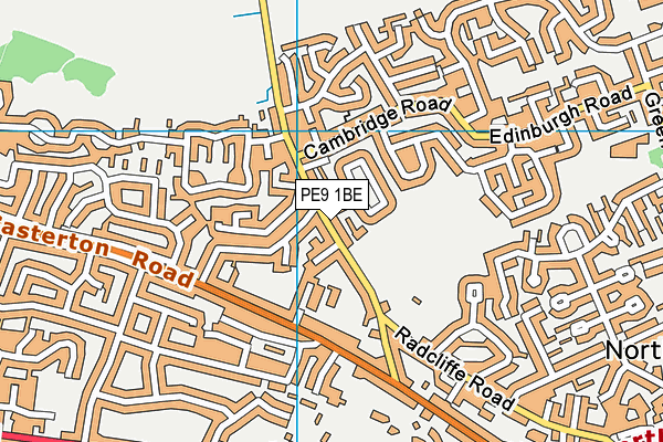 PE9 1BE map - OS VectorMap District (Ordnance Survey)