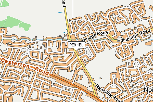 PE9 1BL map - OS VectorMap District (Ordnance Survey)