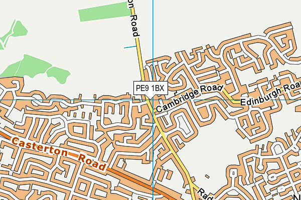 PE9 1BX map - OS VectorMap District (Ordnance Survey)