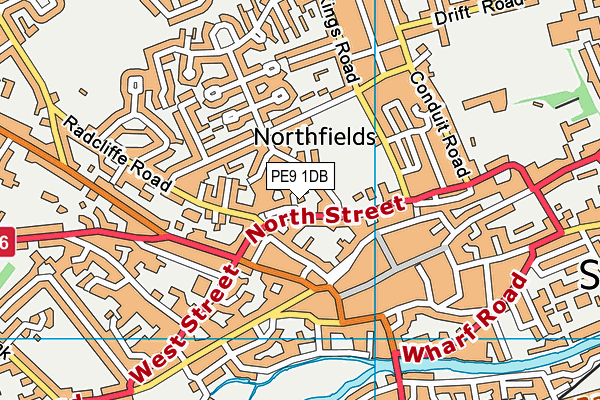 PE9 1DB map - OS VectorMap District (Ordnance Survey)