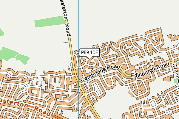 PE9 1DF map - OS VectorMap District (Ordnance Survey)