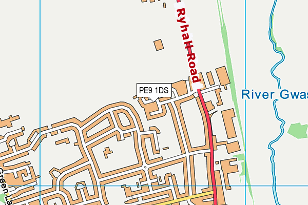 PE9 1DS map - OS VectorMap District (Ordnance Survey)