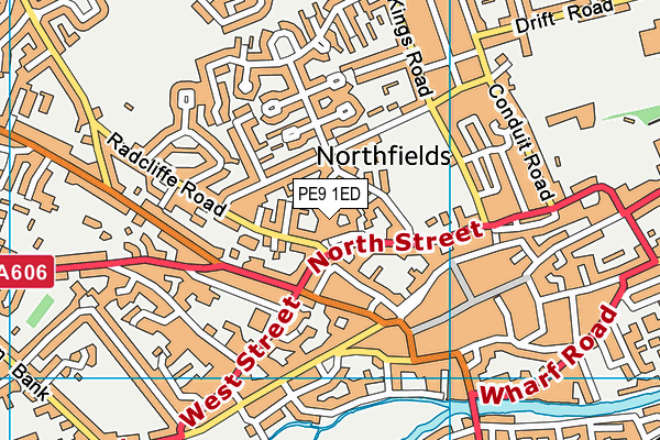 PE9 1ED map - OS VectorMap District (Ordnance Survey)