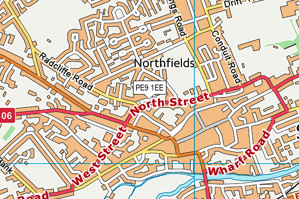 PE9 1EE map - OS VectorMap District (Ordnance Survey)