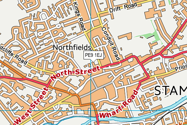 PE9 1EJ map - OS VectorMap District (Ordnance Survey)