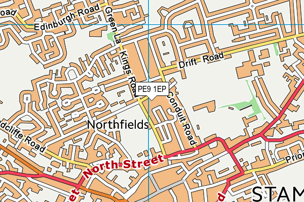 PE9 1EP map - OS VectorMap District (Ordnance Survey)