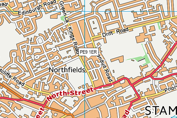 PE9 1ER map - OS VectorMap District (Ordnance Survey)