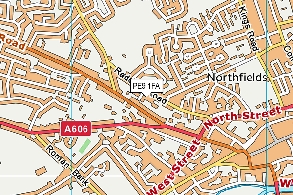 PE9 1FA map - OS VectorMap District (Ordnance Survey)