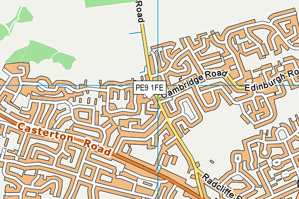 PE9 1FE map - OS VectorMap District (Ordnance Survey)