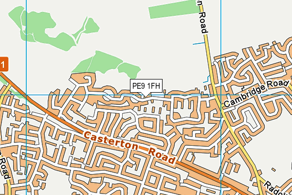 PE9 1FH map - OS VectorMap District (Ordnance Survey)