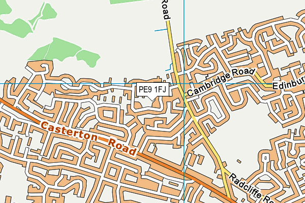PE9 1FJ map - OS VectorMap District (Ordnance Survey)