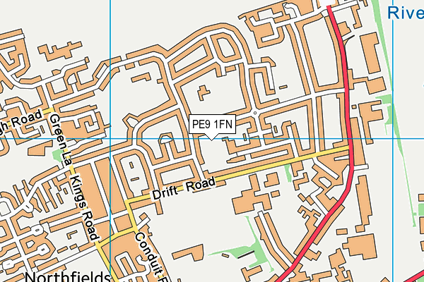 PE9 1FN map - OS VectorMap District (Ordnance Survey)