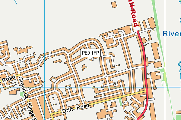 PE9 1FP map - OS VectorMap District (Ordnance Survey)