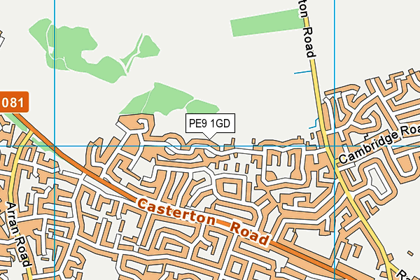 PE9 1GD map - OS VectorMap District (Ordnance Survey)