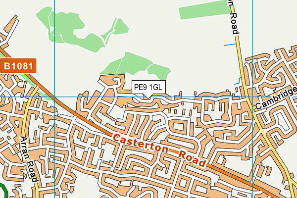 PE9 1GL map - OS VectorMap District (Ordnance Survey)