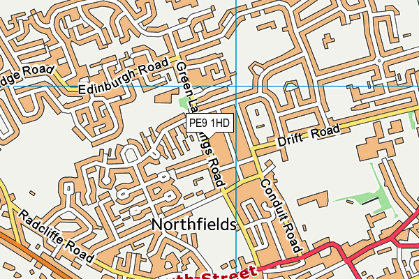 PE9 1HD map - OS VectorMap District (Ordnance Survey)