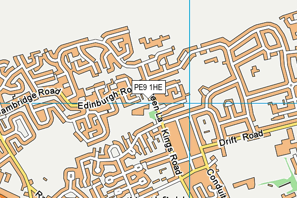 PE9 1HE map - OS VectorMap District (Ordnance Survey)