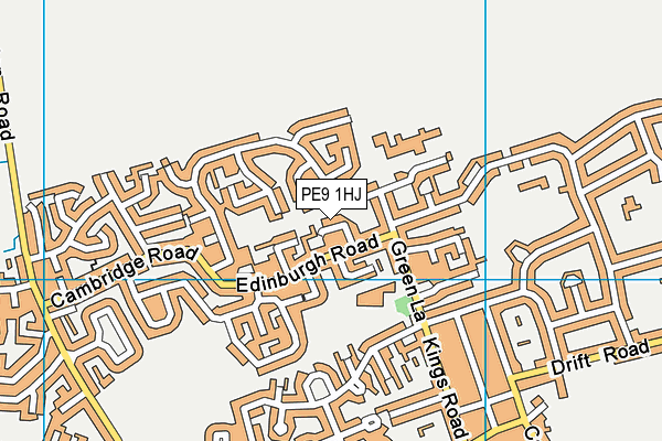 PE9 1HJ map - OS VectorMap District (Ordnance Survey)