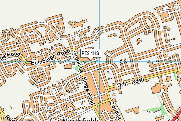 PE9 1HS map - OS VectorMap District (Ordnance Survey)