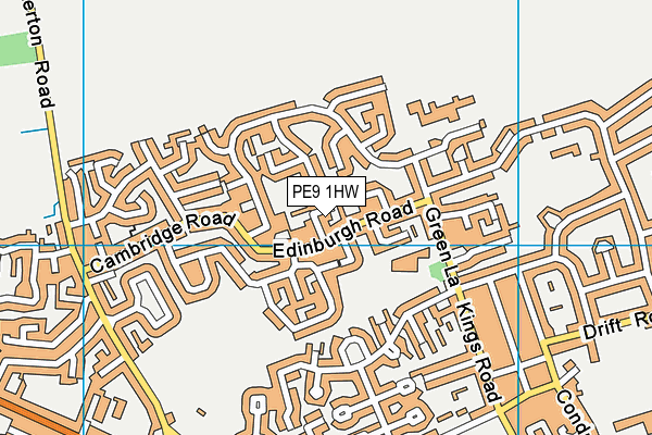 PE9 1HW map - OS VectorMap District (Ordnance Survey)