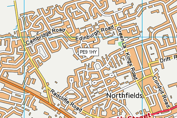 PE9 1HY map - OS VectorMap District (Ordnance Survey)