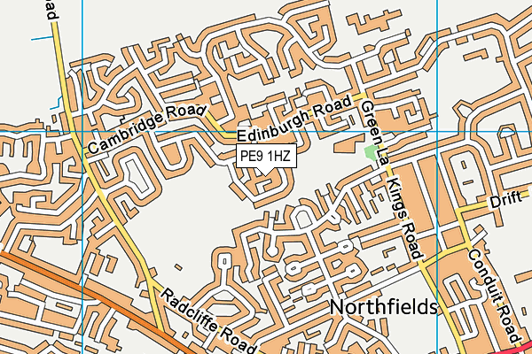 PE9 1HZ map - OS VectorMap District (Ordnance Survey)