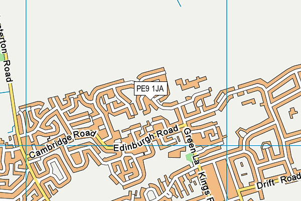 PE9 1JA map - OS VectorMap District (Ordnance Survey)