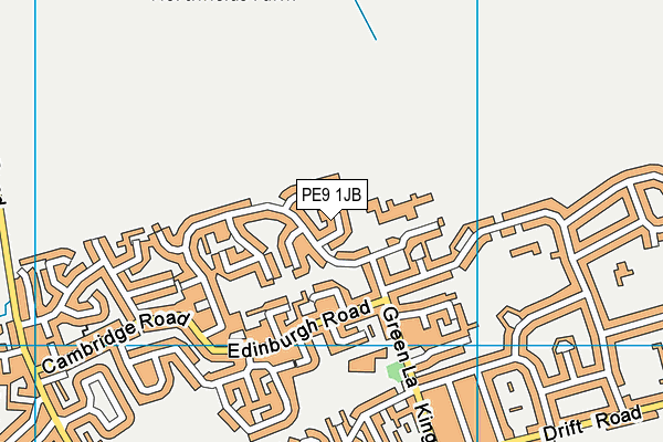 PE9 1JB map - OS VectorMap District (Ordnance Survey)