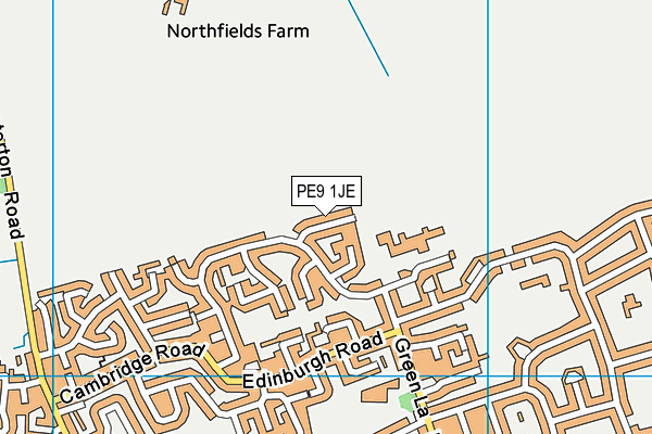 PE9 1JE map - OS VectorMap District (Ordnance Survey)