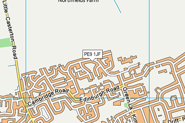 PE9 1JF map - OS VectorMap District (Ordnance Survey)
