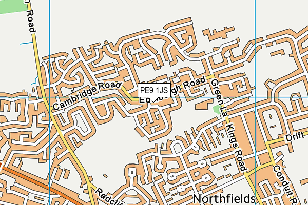 PE9 1JS map - OS VectorMap District (Ordnance Survey)