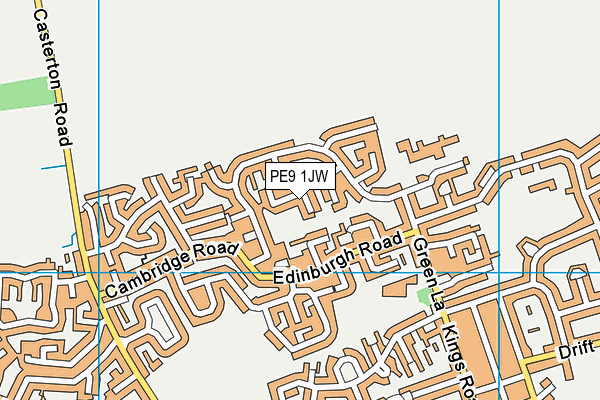 PE9 1JW map - OS VectorMap District (Ordnance Survey)