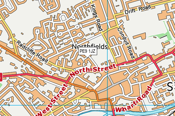 PE9 1JZ map - OS VectorMap District (Ordnance Survey)