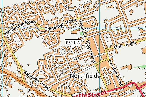 PE9 1LA map - OS VectorMap District (Ordnance Survey)