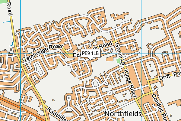 PE9 1LB map - OS VectorMap District (Ordnance Survey)