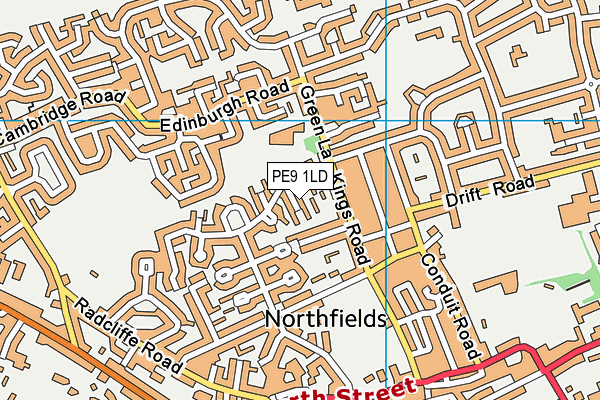 PE9 1LD map - OS VectorMap District (Ordnance Survey)