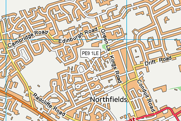 PE9 1LE map - OS VectorMap District (Ordnance Survey)