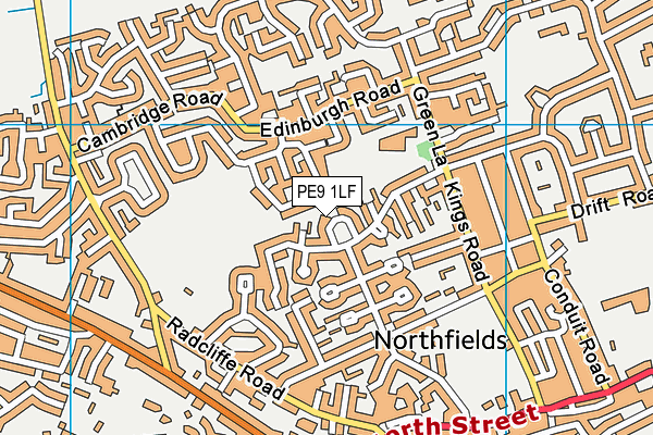 PE9 1LF map - OS VectorMap District (Ordnance Survey)