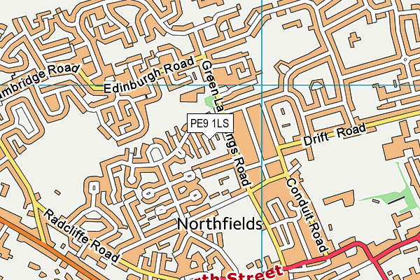 PE9 1LS map - OS VectorMap District (Ordnance Survey)