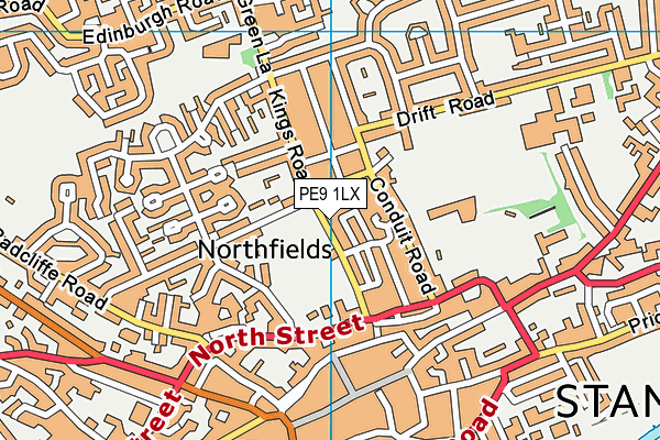 PE9 1LX map - OS VectorMap District (Ordnance Survey)