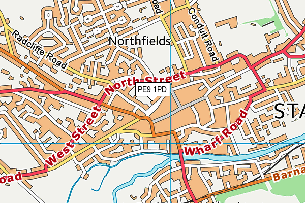 PE9 1PD map - OS VectorMap District (Ordnance Survey)