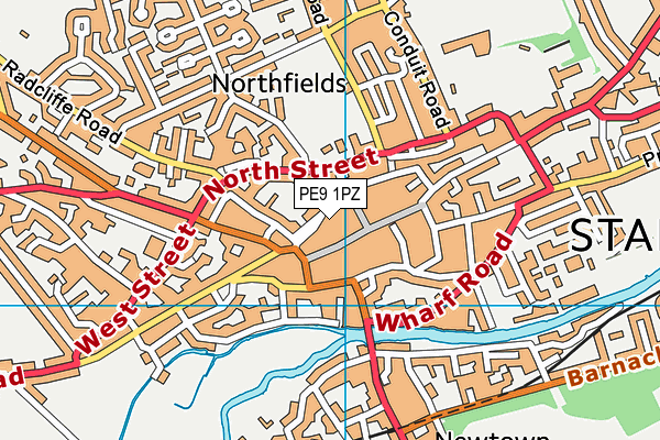 PE9 1PZ map - OS VectorMap District (Ordnance Survey)