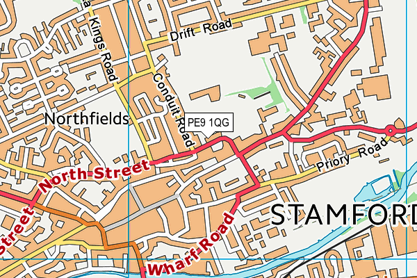 PE9 1QG map - OS VectorMap District (Ordnance Survey)