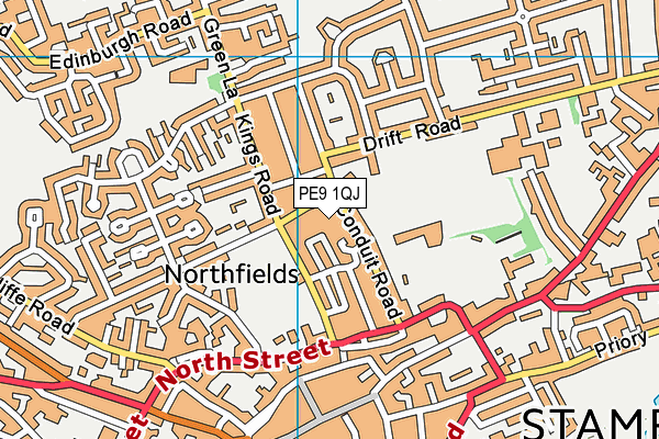 PE9 1QJ map - OS VectorMap District (Ordnance Survey)