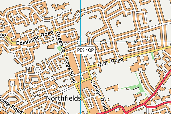 PE9 1QP map - OS VectorMap District (Ordnance Survey)