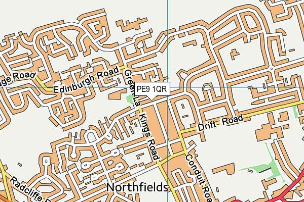 PE9 1QR map - OS VectorMap District (Ordnance Survey)