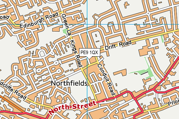 PE9 1QX map - OS VectorMap District (Ordnance Survey)